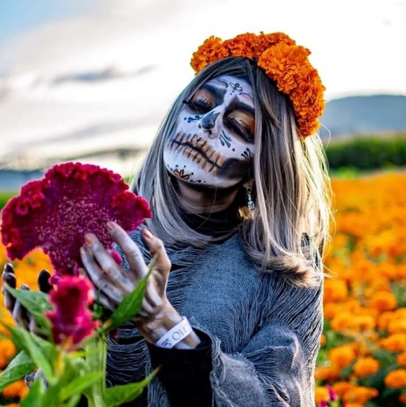 Sterling silver Halloween!!!  Sugar skull Day of dead skull necklace - Picture 9 of 11